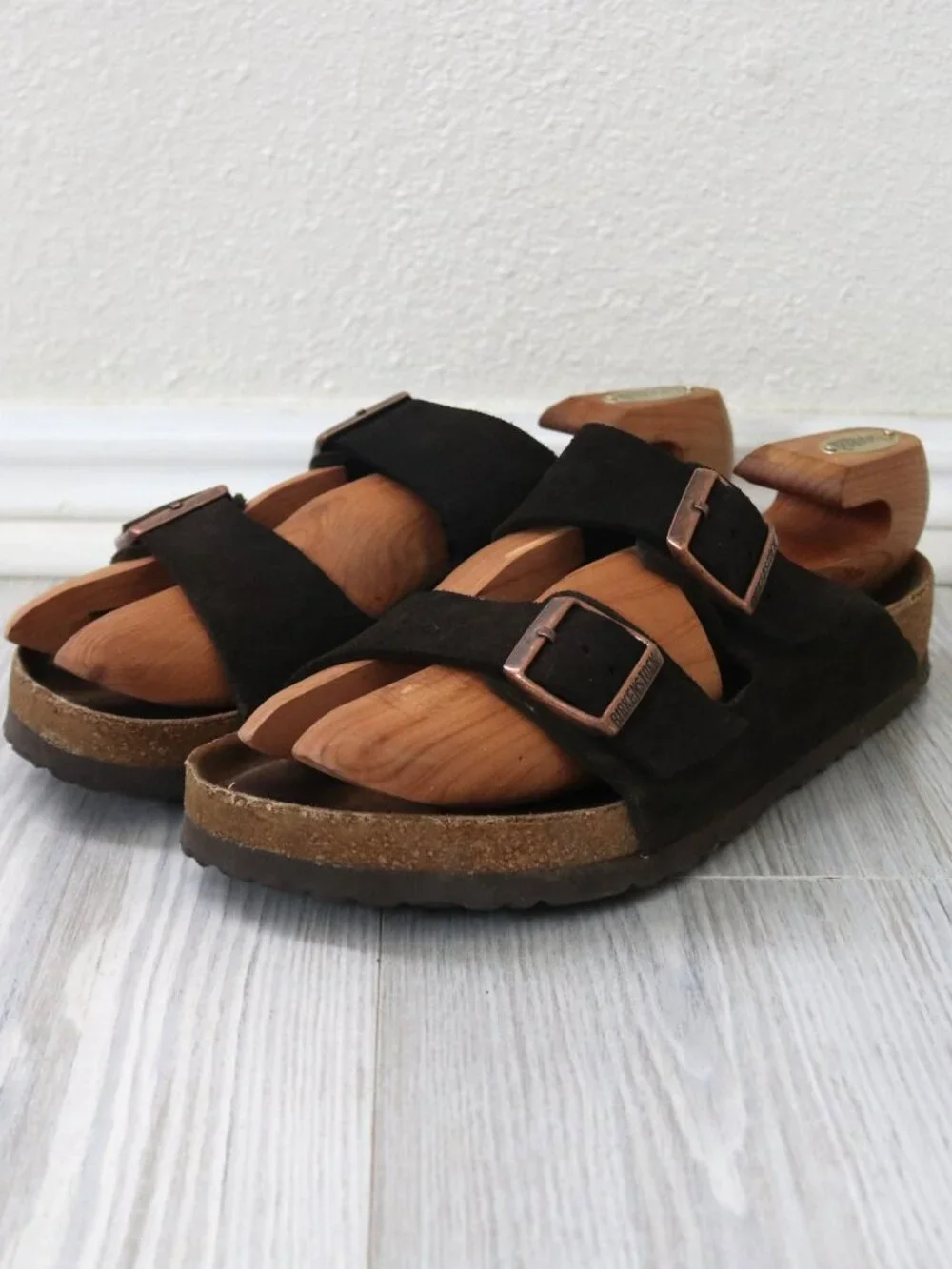 Birkenstock Arizona M 10.5 W 12.5 Mocha Strap Outdoor Gorpcore Slip-On Sandals